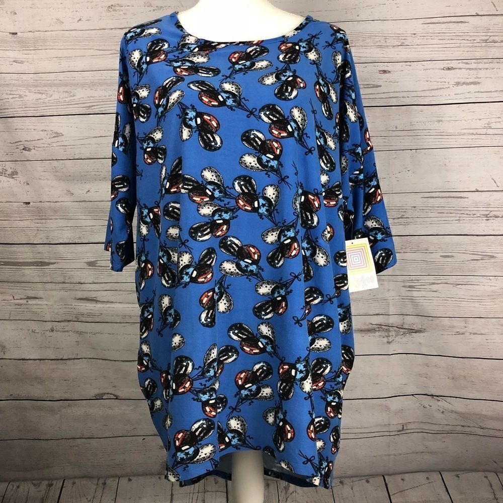 NWT LULAROE Irma XL balloons patriotic